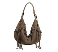 Damen-Umhängetasche aus Wildlederimitat in Knödelform mit Reißverschluss for Ausflüge und Pendler (grün)