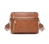 Damen Umhängetasche Mittelgroß PU Leder Handytasche Kleine Handtasche Vielen Fächern Crossbody Bags mit Verstellbar Breitem Gurt