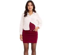 Damen Umstands-Rock Mini-Rock Cord-Rock Schwangerschaftsmode 939056 Weinrot 42