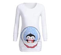 Damen Umstandsmode Pullover Winter Mutterschaft mit Langen Ärmeln Cartoon Pinguin Tops Schwangerschaft T-Shirt Kleidung,Oberteil Umstands Umstandstop Langarmshirt Umstandsshirt für Schwangere