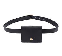 Damen und Mädchen, PU-Leder, lässige Hüfttasche, klassische Handytasche, Reisetasche mit abnehmbarem Gürtel, Feengarten, Feengarten, Zubehör, Harz, Ornamente, Figuren, Engel, Art-Deco, Schwarz