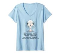 Damen Under My Roof Heilige Kommunion Gebet katholische Kunst T-Shirt mit V-Ausschnitt