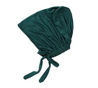 Damen Undercap Hijab Unterschal Hijab, Islamische Muslimische Unterschal Hijab Cap mit Tie Back Closure Solid Color Unter Schal Hijab Mütze Turban Kopfbedeckung Chemo Kopftuch Schlafmütze Grün