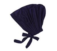 Damen Undercap Hijab Unterschal Hijab, Islamische Muslimische Unterschal Hijab Cap mit Tie Back Closure Solid Color Unter Schal Hijab Mütze Turban Kopfbedeckung Chemo Kopftuch Schlafmütze Marine