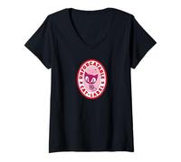 Damen Unforcatable Cat-Label T-Shirt mit V-Ausschnitt