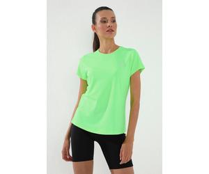 Damen Unifarben Kurzarm Rundhals T-Shirt S