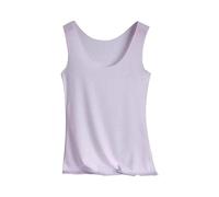 Damen Unterhemd mit Bh Einsatz Breiter Riemen Trägerhemd Sexy Hemdchen ohne Bügel Unterhemden Elastische T-Shirt Alltag Camisole Atmungsaktive Oberbekleidung Locker Shirts Schlankstützendes Trägertop