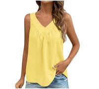 Damen Unterhemden Lässige Mode, Sommer V-Ausschnitt Weste Aus Baumwolle, Oberteil Elegant Schick, Träger Top Leicht Und Luftig, Tanktop Kühl Atmungsaktiv, Trägershirt Weich Bequem