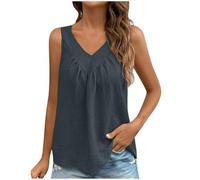 Damen Unterhemden Lässige Mode, Sommer V-Ausschnitt Weste Aus Baumwolle, Oberteil Elegant Schick, Träger Top Leicht Und Luftig, Tanktop Kühl Atmungsaktiv, Trägershirt Weich Bequem