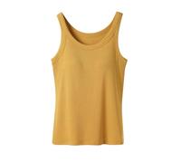 Damen Unterhemden Sommerliches Einteiliges Brustumwickeltes Rundhals Camisole Mit Brustpolster Tanktop Angenehm Atmungsaktiv Trägershirt Weich Bequem Träger Top Elegant Schick