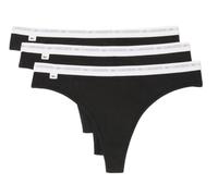 Damen Unterhosen Lacoste Elastic Cotton Thongs 3P - black - Schwarz (S)