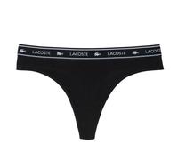 Damen Unterhosen Lacoste Logo Stretch Cotton String 1P - black - Schwarz (M)