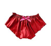 Damen Unterwäsche Weiß Satin Slip Seamless Unterhose Hohe Taille Pantys Hipster Bequeme Atmungsaktiv Dessous Stretch Unterhose Dessous Für Frauen Mädchen (Red, XXL)