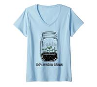 Damen Urban Micro-Homesteader Apartment Gardening Sprout T-Shirt mit V-Ausschnitt