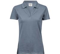 Damen V-Ausschnitt Luxury Stretch Piqué Polo (flint stone 3XL)