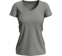 Damen V-Ausschnitt T-Shirt (grey heather L)
