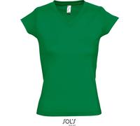 Damen V-Ausschnitt T-Shirt (kelly green L)
