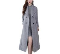 Damen Verdickte Wolle Lange Slim Fit Warm Wintermantel Warm Mantel, beige, 48