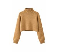 Damen verkürzter strukturierter Strickpullover Einheitsgröße