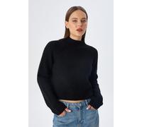 Damen verkürzter strukturierter Strickpullover S/M
