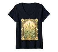Damen Versprechen von Spring Sabzeh Sprout Illustration T-Shirt mit V-Ausschnitt
