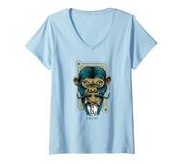 Damen Very Ape (lustige Affengrafik) T-Shirt mit V-Ausschnitt