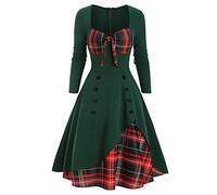 Damen Vintage Cocktailkleid Ärmellos Neckholder 1950er Retro Rockabilly Swing Kleid A Linie Faltenrock Knielang Hochzeit Festlich Abendkleid Ballkleid Faltenrock