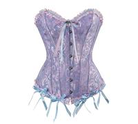 Damen Vollbrust Corsage Bauchweg Korsage Top Übergrößen Schwarz, Vollbrust Korsage Corset Korsett Top Palaststil, Gothic Jacquard-Spitzen Korsagen & Bustiers für Damen, Vintage Kleidung Body Shaper