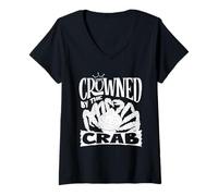 Damen Von The Crab Alaska King Crab Lover gekrönt T-Shirt mit V-Ausschnitt