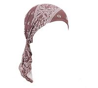 Damen Vorgebundenes Bandana für Haarausfall, Chemo Kopfbedeckung aus Baumwolle und Bambus für krebspatienten Kaffee One Size