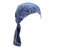 Damen Vorgebundenes Bandana für Haarausfall, Chemo Kopfbedeckung aus Baumwolle und Bambus für krebspatienten Marine One Size