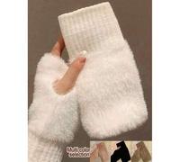 Damen warme fingerlose Handschuhe, einfarbige gestrickte Handgelenkwärmer, vielseitig einsetzbar für Büro, Schule, Schreiben, Herbst/Winter, geeignet