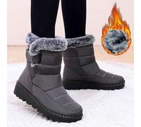 Damen Warme Schneestiefel mit dickem Schaft, Rundkappe, rutschfeste Flachsohle, thermisch gefüttert, für Größen 36-45 geeignet, dicke Winterstiefel fü