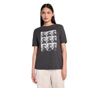 Print-Shirt STREET ONE STUDIO, Damen, Gr. 46, grau (dusted grau), Web, 100% Baumwolle, bedruckt, regular fit normal, Rundhals, abgesteppt, Shirts, aus reiner Baumwolle (58920805-46) dusted grau