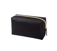 Damen Wasserdichte Kulturbeutel PU Leder Unifarben Kosmetiktasche Reise Tragbare Waschtasche Aufbewahrungstasche Organizer Tasche, Schwarz, M, Schwarz, M, sc schwarz, M