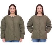 Damen wattierte Wende-Jacke Herbst-Jacke mit verstellbarem Saum Übergangs-Jacke Oversize 954904 Dunkelgrün 52
