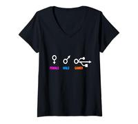 Damen Weibliche männliche Gamer Lustige Videospiele Fans Arcade Player Club T-Shirt mit V-Ausschnitt