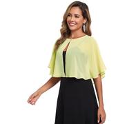 Damen Weiche Chiffon Spitze Capelets für Frauen Schals und Wraps für Abendkleid Hochzeit Cape Bole Cover Up, gelb, Einheitsgröße
