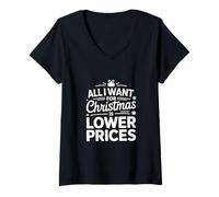 Damen Weihnachten All I Want for Christmas is T-Shirt mit V-Ausschnitt