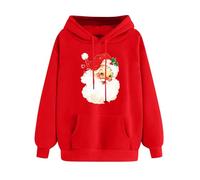 Damen Weihnachts Hoodie Elegant Schick, Sale Sweatshirt Oberteile Lustige Grafik, Weihnachtspullover Top Ugly Christmas, Lässiges Langärmliges Pullover Mit Weihnachtsdruck Und Kapuze
