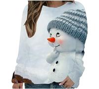 Damen Weihnachts Sweatshirt Mit Rundhalsausschnitt Und Lässigem, Weihnachten Pullover Lustige Grafik, Bedrucktem Langarmshirt, Sale Weihnachtspullover Elegant Schick Winterpullover Oberteile Casual