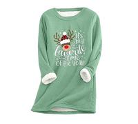 Damen Weihnachtspullover Lustige Grafik, Sale Sweatshirt Ugly Christmas, Oberteil Mit Weihnachtlichem Aus Verdickter Lammwolle Aus Samt Warm Winterpullover Mit Langen Ärmeln Und Rundhalsausschnitt