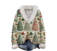 Damen Weihnachtspullover Pullover für Damen Tshirt Weihnachten Lustig Ugly Xmas Pullover Weihnachtspullover 3D Damen Christmas T Shirt Kuschel-Fleece-Pullover für Damen