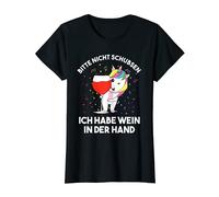 Damen Weinkönigin Bitte nicht schubsen ich habe Wein in der Hand T-Shirt