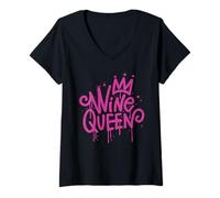 Damen Weinkönigin T-Shirt mit V-Ausschnitt