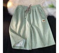 Damen Weite Strickhose mit Kordelzug, Gerade Geschnittene Hose aus Polyester, Bequeme Freizeithose für Urlaub und Alltag, Einfarbig, Regular Fit, M-3XL(XXL Light green)