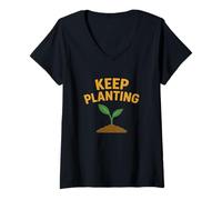Damen Weiter Pflanzen - Simple Sprout T-Shirt mit V-Ausschnitt