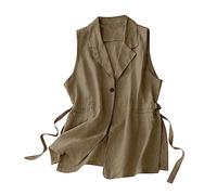 Damen Weste Aus Baumwolle Und Leinen, Trendige Denim Weste, Ärmellos Strickjacken Lässig Stilvoll, Sonderangebot Cardigan Leicht Und Atmungsaktiv, Übergangsjacke Weich Bequem, Blouson Hochwertig