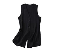 Damen Weste Aus Baumwolle Und Leinen, Trendige Denim Weste, Ärmellos Strickjacken Lässig Stilvoll, Sonderangebot Cardigan Leicht Und Atmungsaktiv, Übergangsjacke Weich Bequem, Blouson Hochwertig