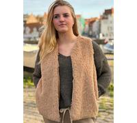 Damen Weste aus Kunstfell - OneSize camel - Strukturierte Felloptik im Naturlook
